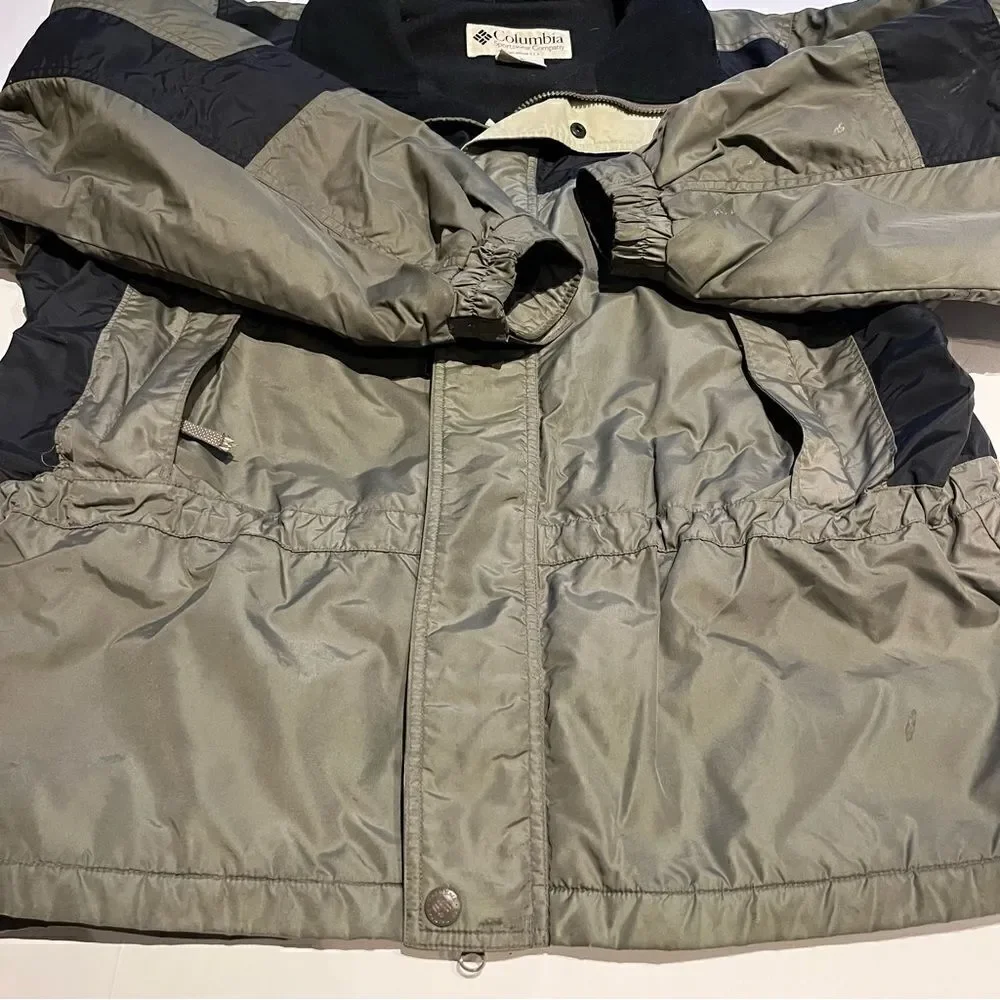 Columbia Men's Coat Large Black and Olive Green